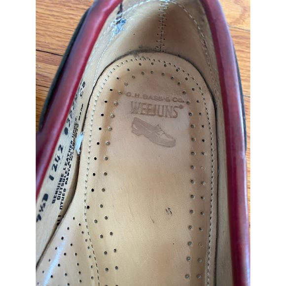 Bass Weejuns Size Men’s 9 1/2 Burgundy Cordovan Leather Tassel Kiltie Loafers main image 5